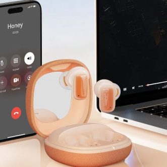 Écouteurs Bluetooth 5.3 Baseus AirNora 2, lauréats du prix iF Design 2023, avec étui miroir à maquillage