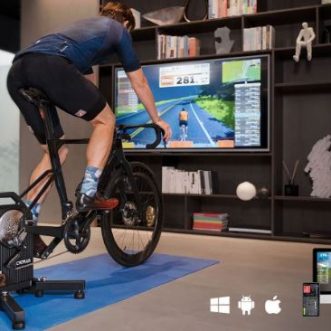 Entraîneur de vélo CYCPLUS T2 avec application connectée et moteur BLDC, fonctionne sans source d&rsquo;alimentation externe