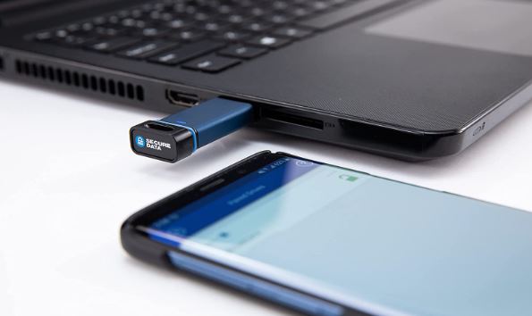 Clé USB sécurisée BT 256 bits compatible iOS avec cryptage, déverrouillage par Touch ID et Face ID, effacement à distance