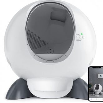 Boîte automatique à litière pour chat compatible iPhone Coredy avec caméra 1080p