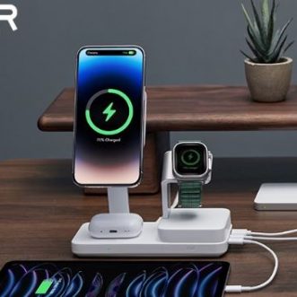 Chargeur de refroidissement MagSafe ESR 6 en 1 avec GaN pour iPhone, Apple Watch, AirPods