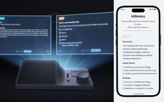 Enregistreur audio et dock HiDock H1 avec technologie ChatGPT