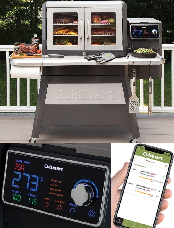 Grill et fumoir à pellets Cuisinart CGWM-080 Clermont compatible iPhone