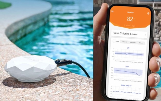 Moniteur de qualité d’eau pour piscine compatible iPhone Crystal