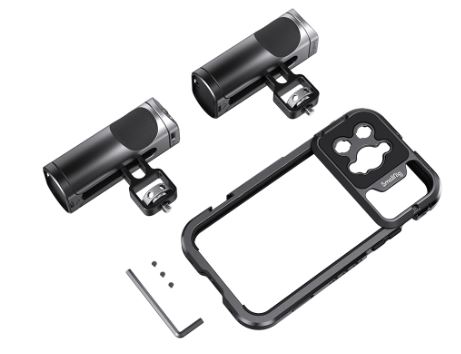 Monture vidéo iPhone 14 Pro Max avec double poignée SmallRig