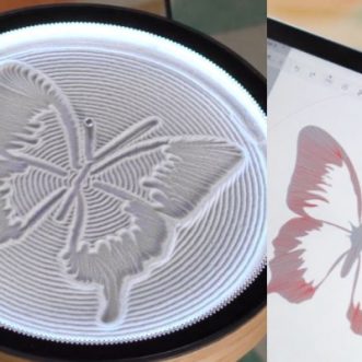 Tableau de sable cinétique connecté iPhone pour art dynamique