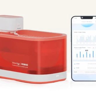 Fontaine à eau connectée PAWAii Caremi avec lumière UV