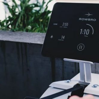 Rameur Bluetooth ROWBRO avec barre de traction, compatible iOS et Android