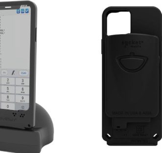 Étui de lecture de code à barres Bluetooth 1D/2D pour iPhone 14, Socket Mobile DuraSled