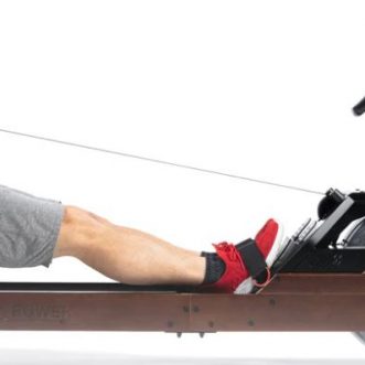 Rameur d&rsquo;eau vertical en bois Hydro Compatible iPhone de Sunny Health & Fitness avec l&rsquo;application SunnyFit