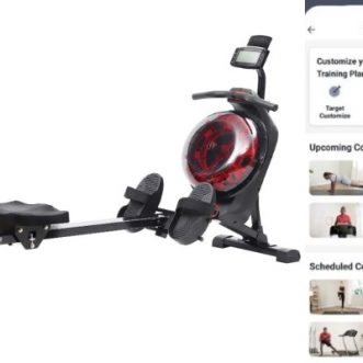 Rameur d&rsquo;eau connecté Hydro + Double Résistance Sunny Health & Fitness avec application