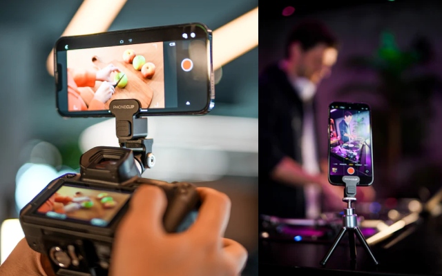 Support horizontal et vertical pour iPhone pour vidéos