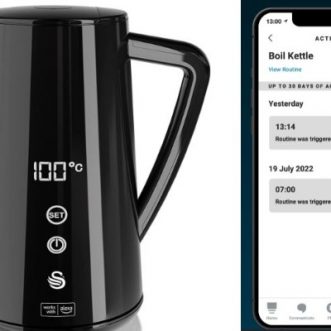 Bouilloire intelligente Swan Alexa avec panneau de contrôle tactile, commande via application