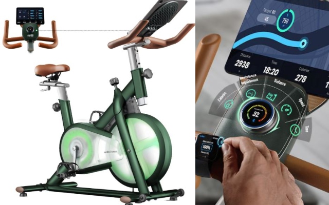 Vélo d’exercice Mobifitness Turbo compatible Apple Watch avec support pour iPad