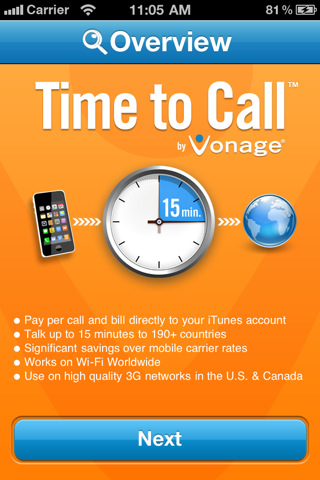 Vonage lance Time To Call pour iPhone