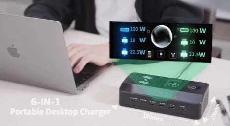 Chargeur 9 appareils 200W PD pour iPhone, Apple Watch
