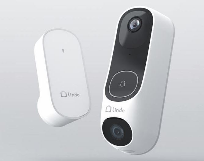 Cloche de porte vidéo Lindo Mega Plus Dual-Cam avec détection humaine et de colis
