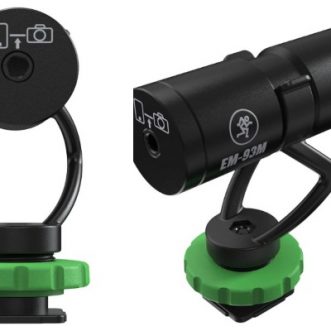 Microphone compact Mackie EM-93M avec support anti-choc pour smartphones