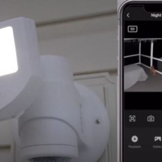 Lampe de sécurité à détection de mouvement robotisée Versonel Nightwatcher VSL95 avec caméra de suivi de mouvement