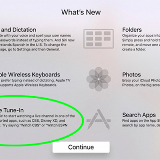 Apple TV ajoute la fonction de mise en tune en direct à la recherche Siri