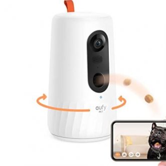 Caméra pour chiens avec dispenseur de friandises et suivi par IA pour animaux de compagnie eufy