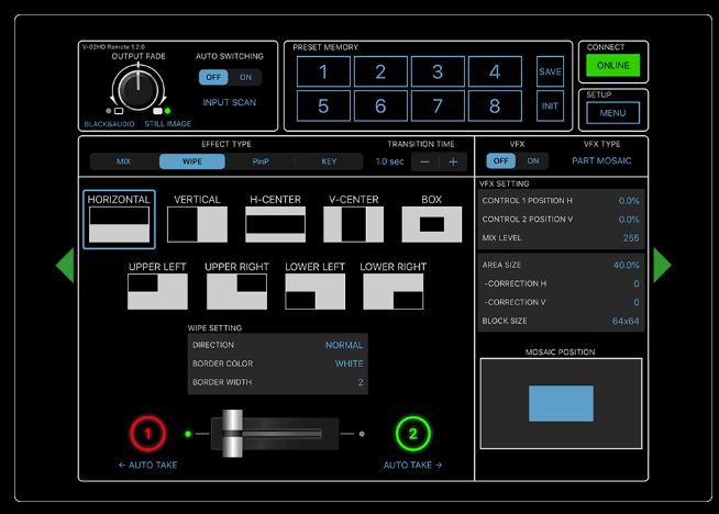 Mélangeur Vidéo de Streaming Multiformat Roland V-02HD MK II avec Application iPad