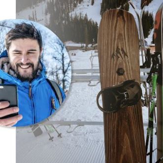 Support d&rsquo;AirTag pour ski et snowboard TrakPad