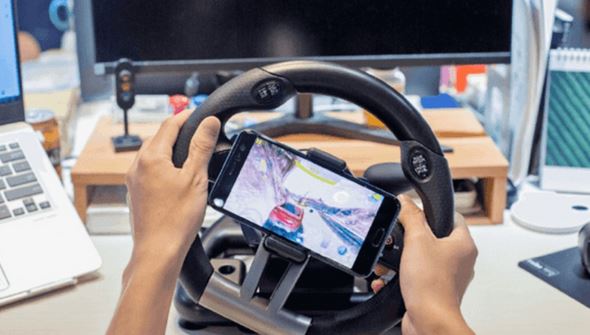 Volant de course Serafim R1+ pour smartphone, compatible iOS et Android