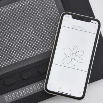 Afficheur tactile Braille compatible iPhone de Dot