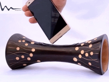 Enceinte acoustique en bois naturel Mangobeat